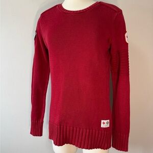 Hudson Bay  2010 Winter Olympic Female Elegant Red Crew Neck Sweater SZ Large